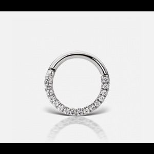 Maria Tash white gold CZ Septum Clicker 16g 8mm
